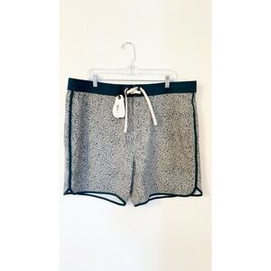 New Prana Vintage Boardshort 38 6" Juniper Green Sharkstooth Swim Trunk
